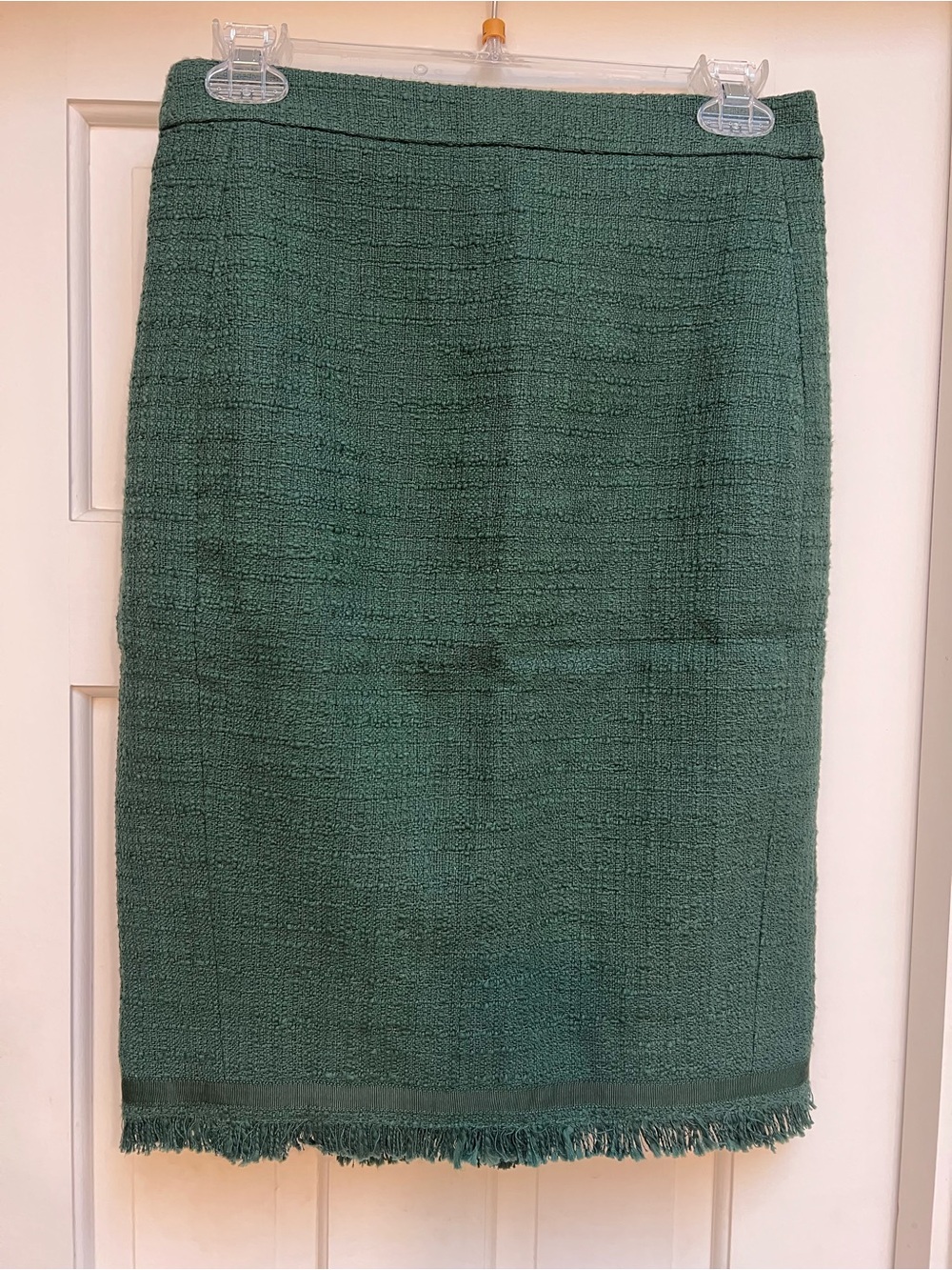 NWT J. Crew Dark Green Tweed Pencil Skirt